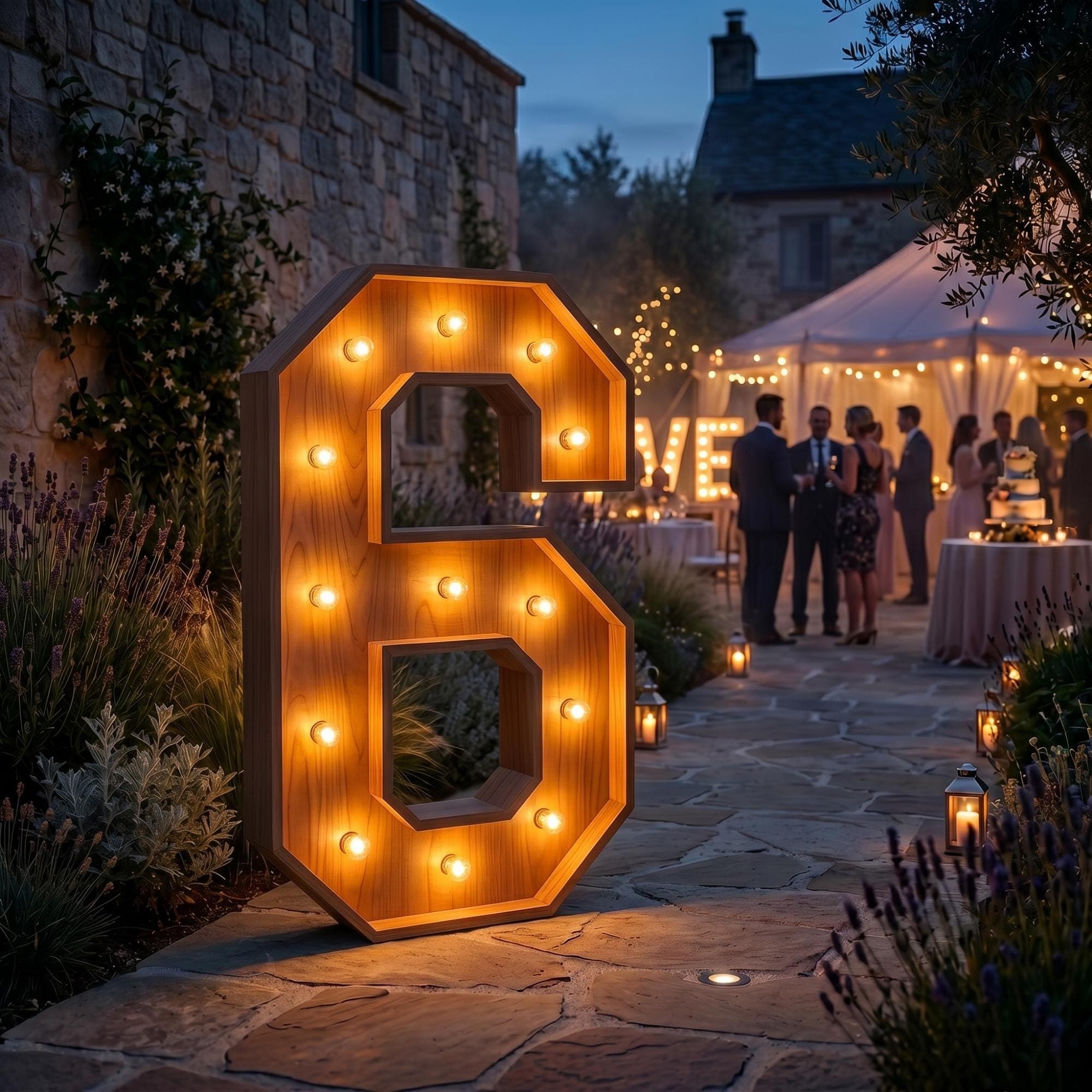 4ft Marquee Letter '6' Template PDF | Diy Giant Light Up Letter Svg, Dxf, Pdf Blueprint - view 4