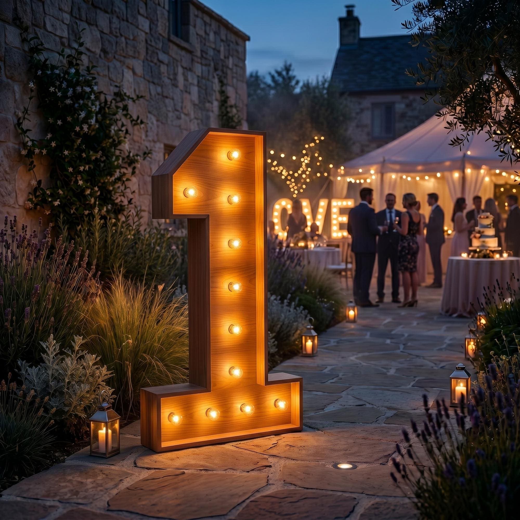 4ft Marquee Letter '1' Template PDF | Diy Giant Light Up Letter Svg, Dxf, Pdf Blueprint - view 4