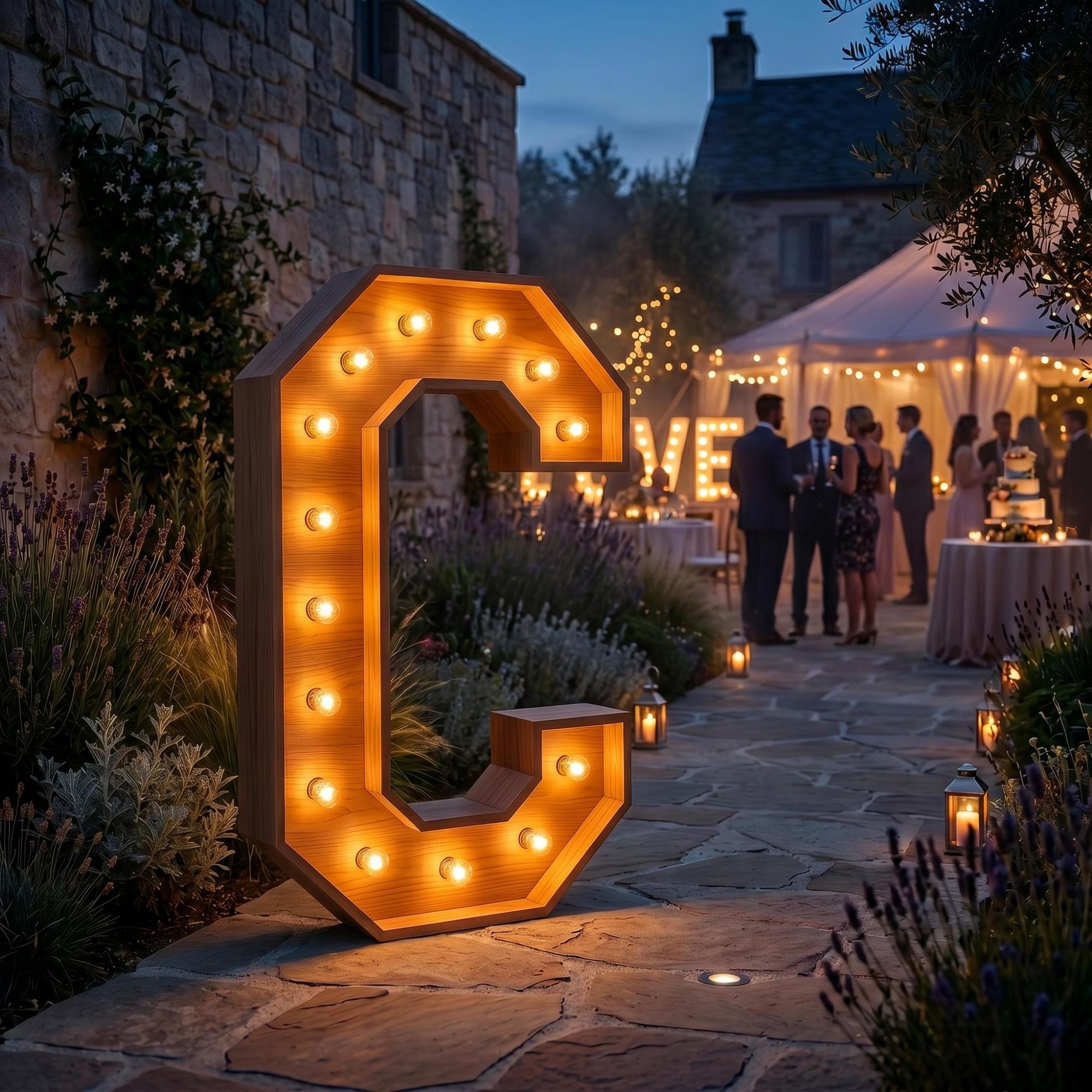 4ft Marquee Letter C Template PDF | Diy Giant Light Up Letter Svg, Dxf, Pdf Blueprint - view 3