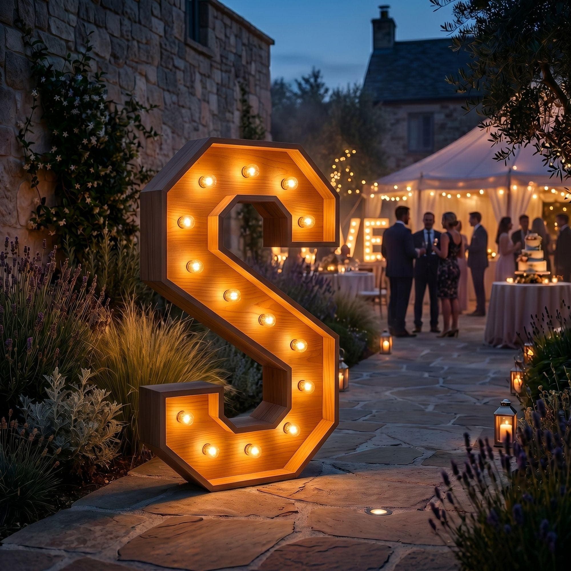 4ft Marquee Letter S Template PDF | Diy Giant Light Up Letter Svg, Dxf, Pdf Blueprint - view 4
