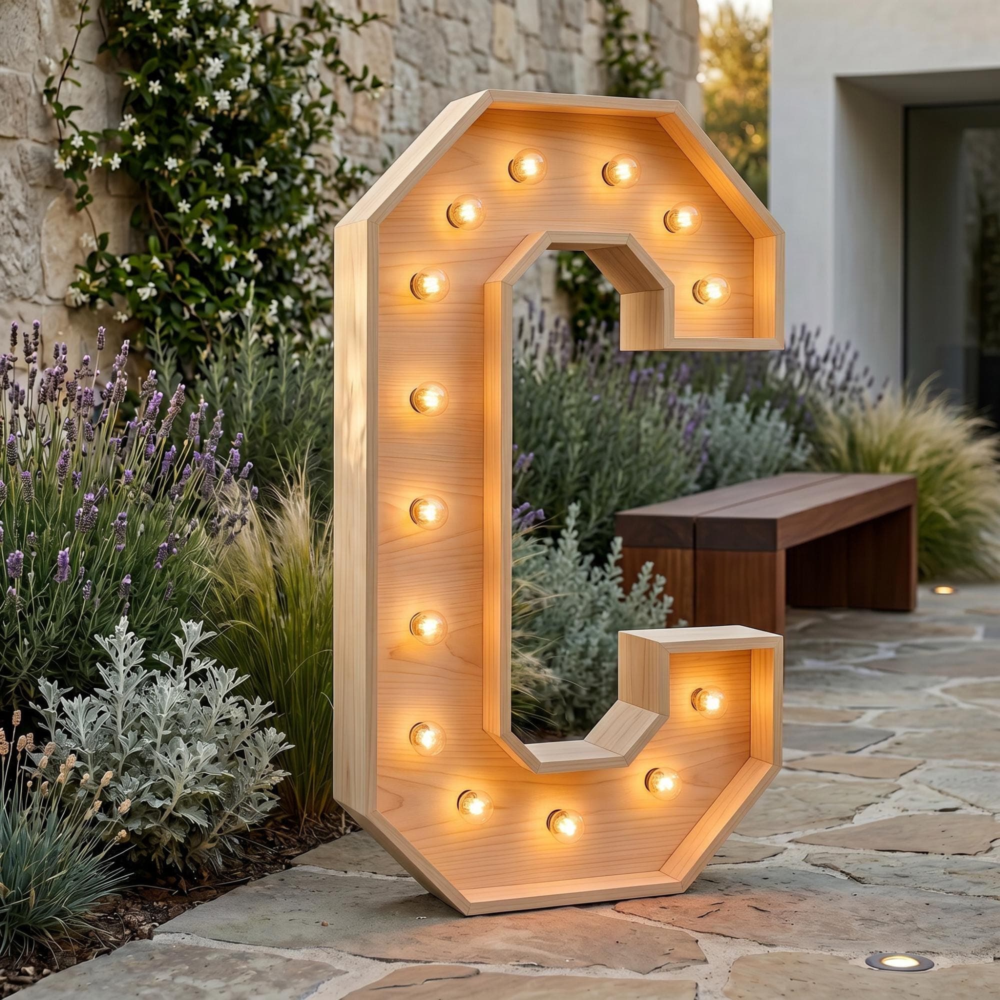 4ft Marquee Letter C Template PDF | Diy Giant Light Up Letter Svg, Dxf, Pdf Blueprint - view 4