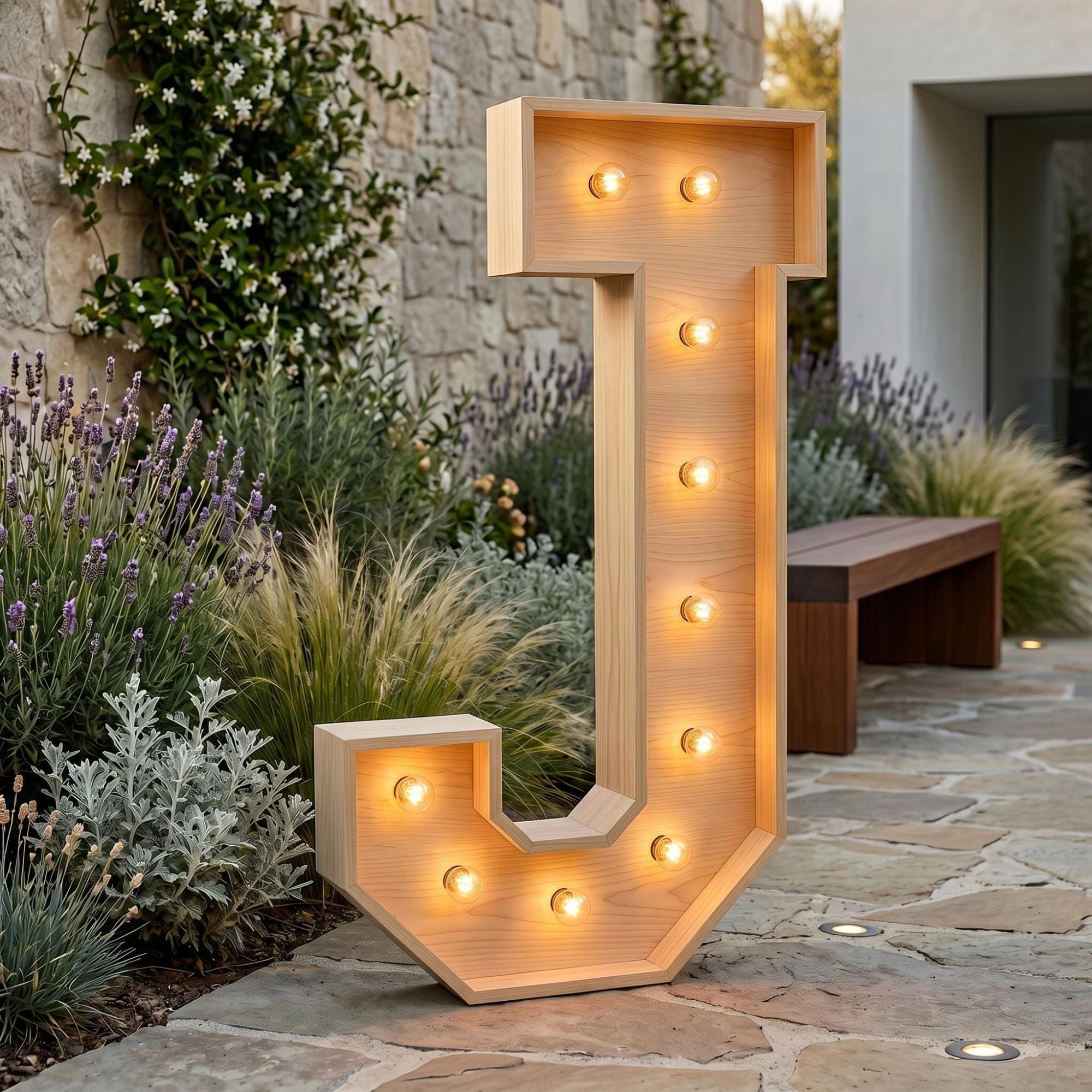 4ft Marquee Letter "J" Template PDF | Diy Giant Light Up Letter Svg, Dxf, Pdf Blueprint - view 3