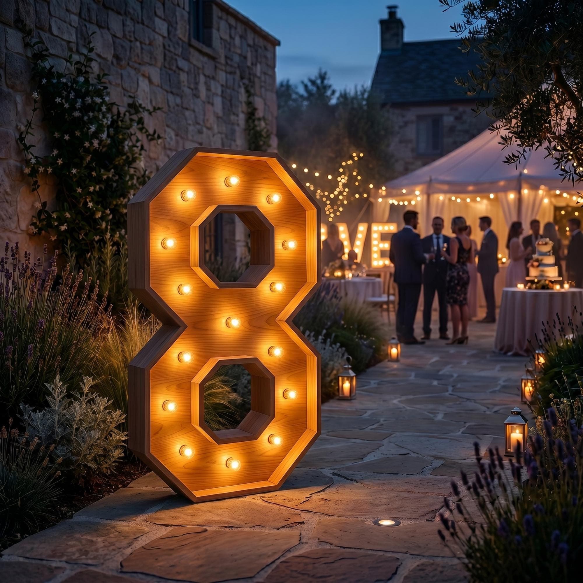 4ft Marquee Letter '8' Template PDF | Diy Giant Light Up Letter Svg, Dxf, Pdf Blueprint - view 4