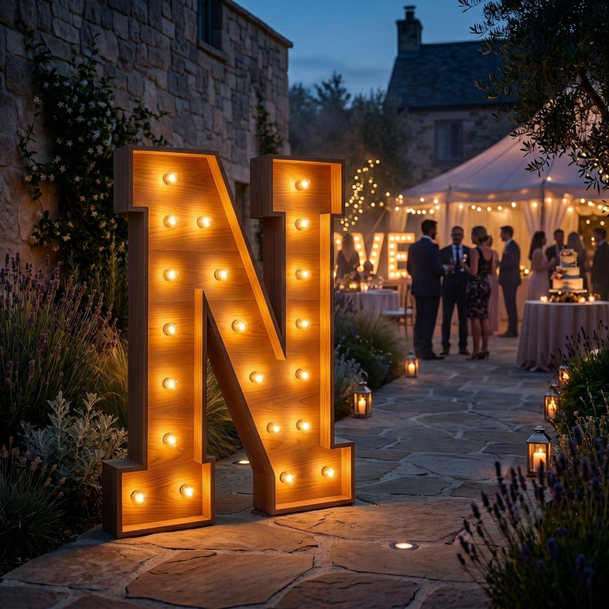 4ft Marquee Letter N Template PDF | Diy Giant Light Up Letter Svg, Dxf, Pdf Blueprint - view 4