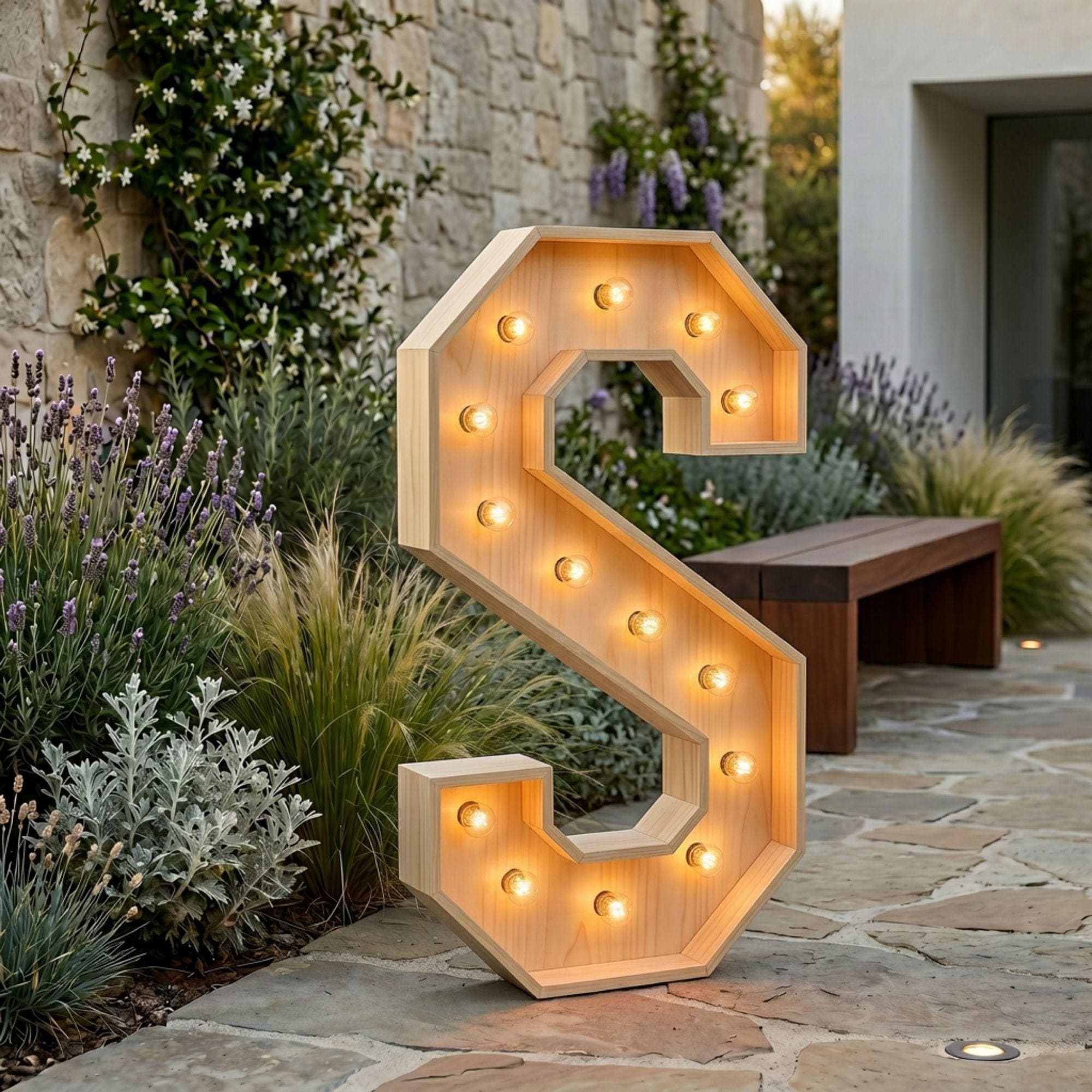 DIY Marquee Light Up Letter S 4ft Plan