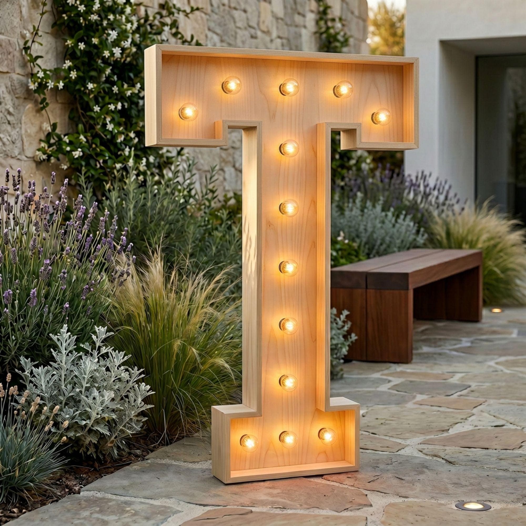 DIY Marquee Light Up Letter T 4ft Plan