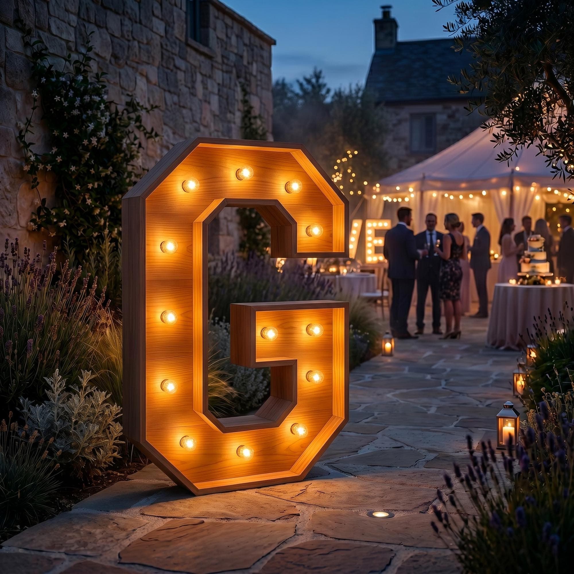 4ft Marquee Letter "G" Template PDF | Diy Giant Light Up Letter Svg, Dxf, Pdf Blueprint - view 2
