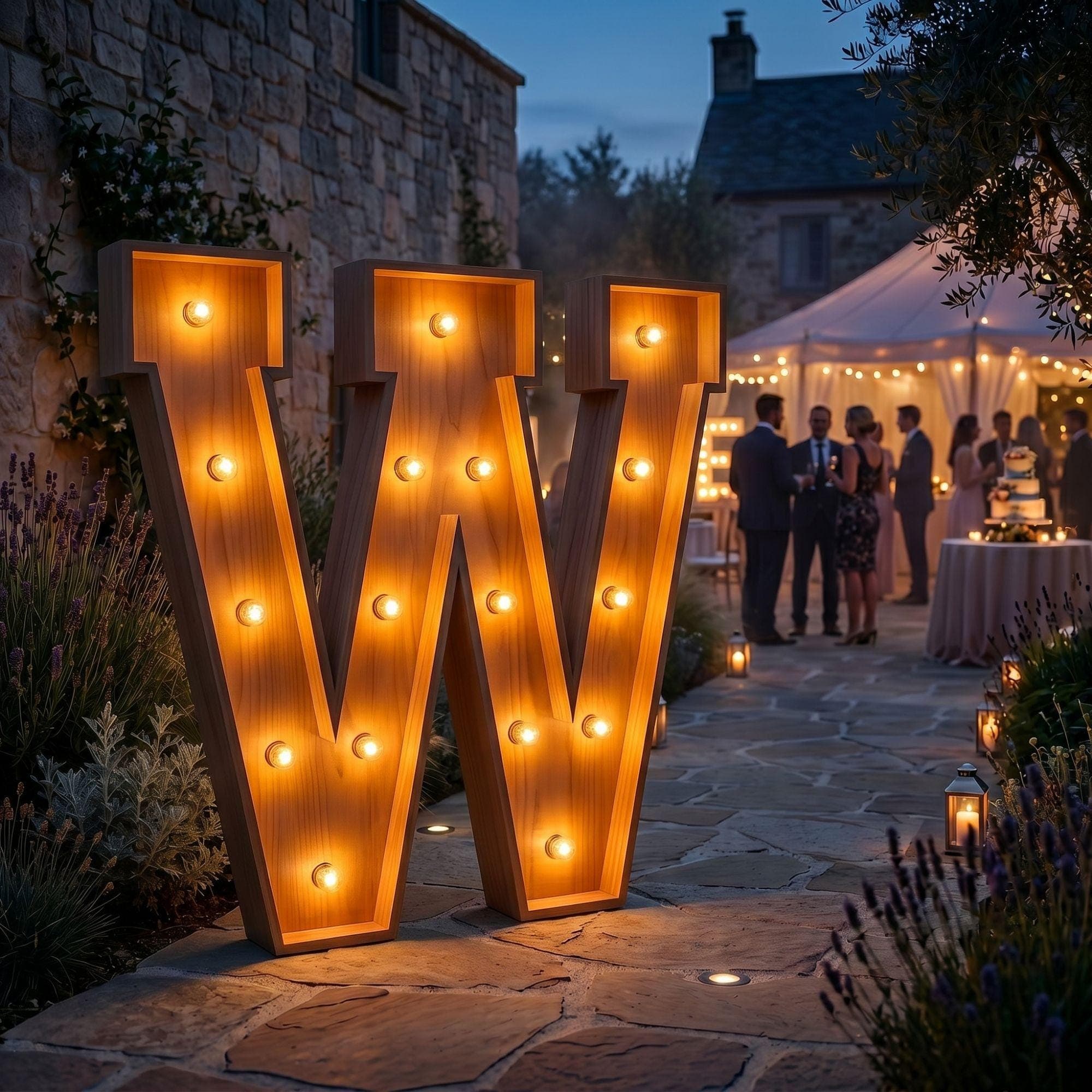 4ft Marquee Letter W Template PDF | Diy Giant Light Up Letter Svg, Dxf, Pdf Blueprint - view 4
