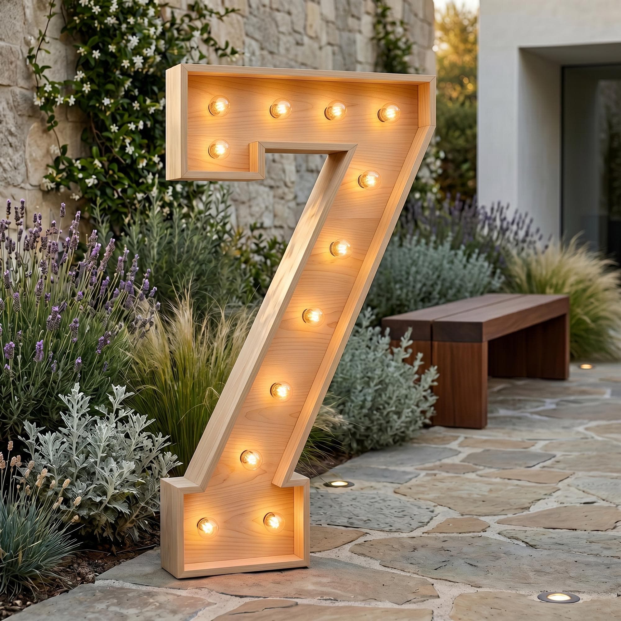 4ft Marquee Letter '7' Template PDF | Diy Giant Light Up Letter Svg, Dxf, Pdf Blueprint