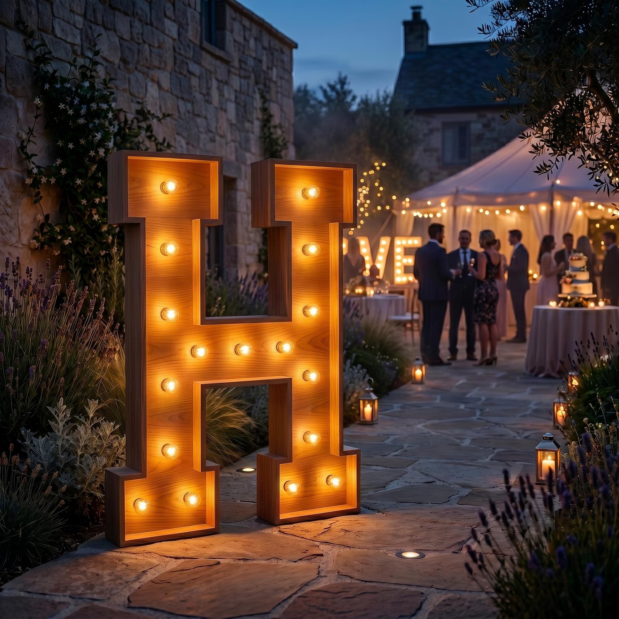 4ft Marquee Letter "H" Template PDF | Diy Giant Light Up Letter Svg, Dxf, Pdf Blueprint - view 4