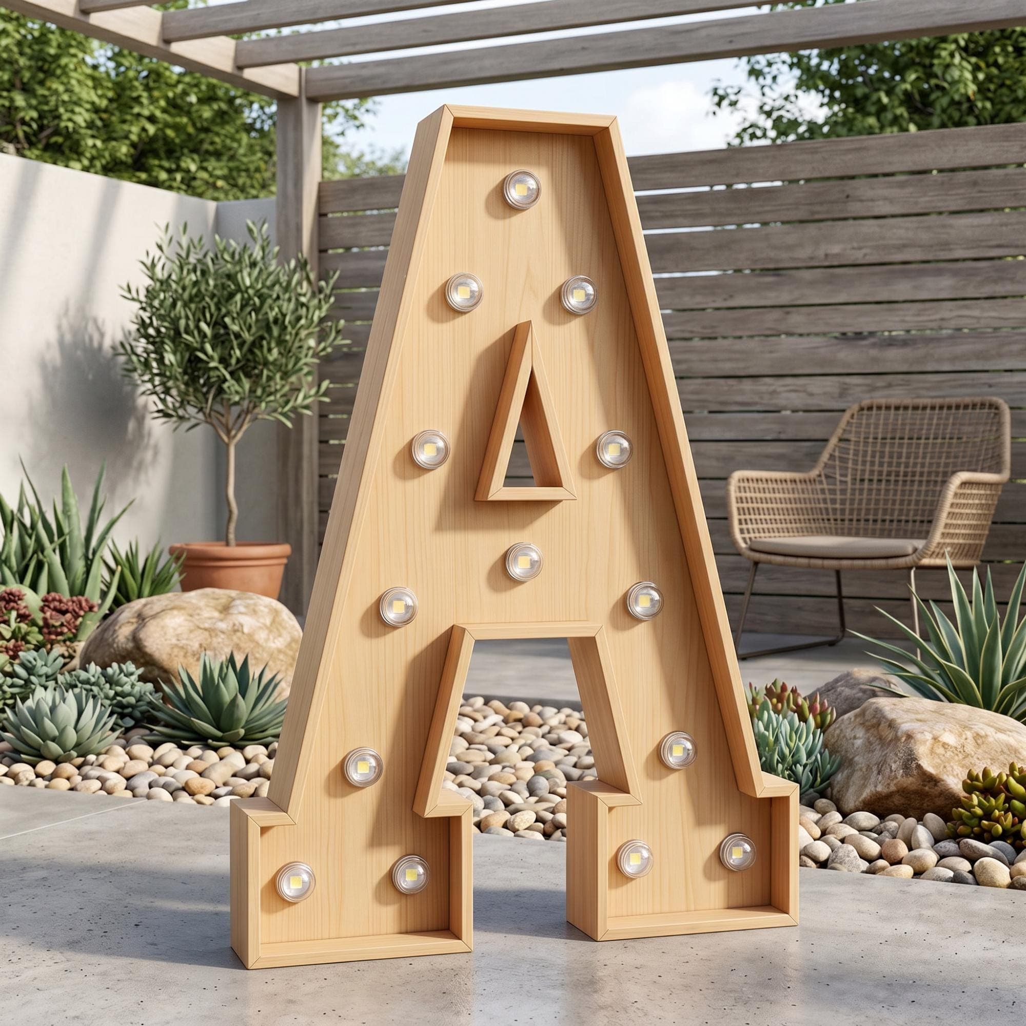 4ft Marquee Letter A Template PDF | Diy Giant Light Up Letter Plans | Wooden Marquee Sign with Lights | Svg, Dxf, Pdf Blueprint - view 6