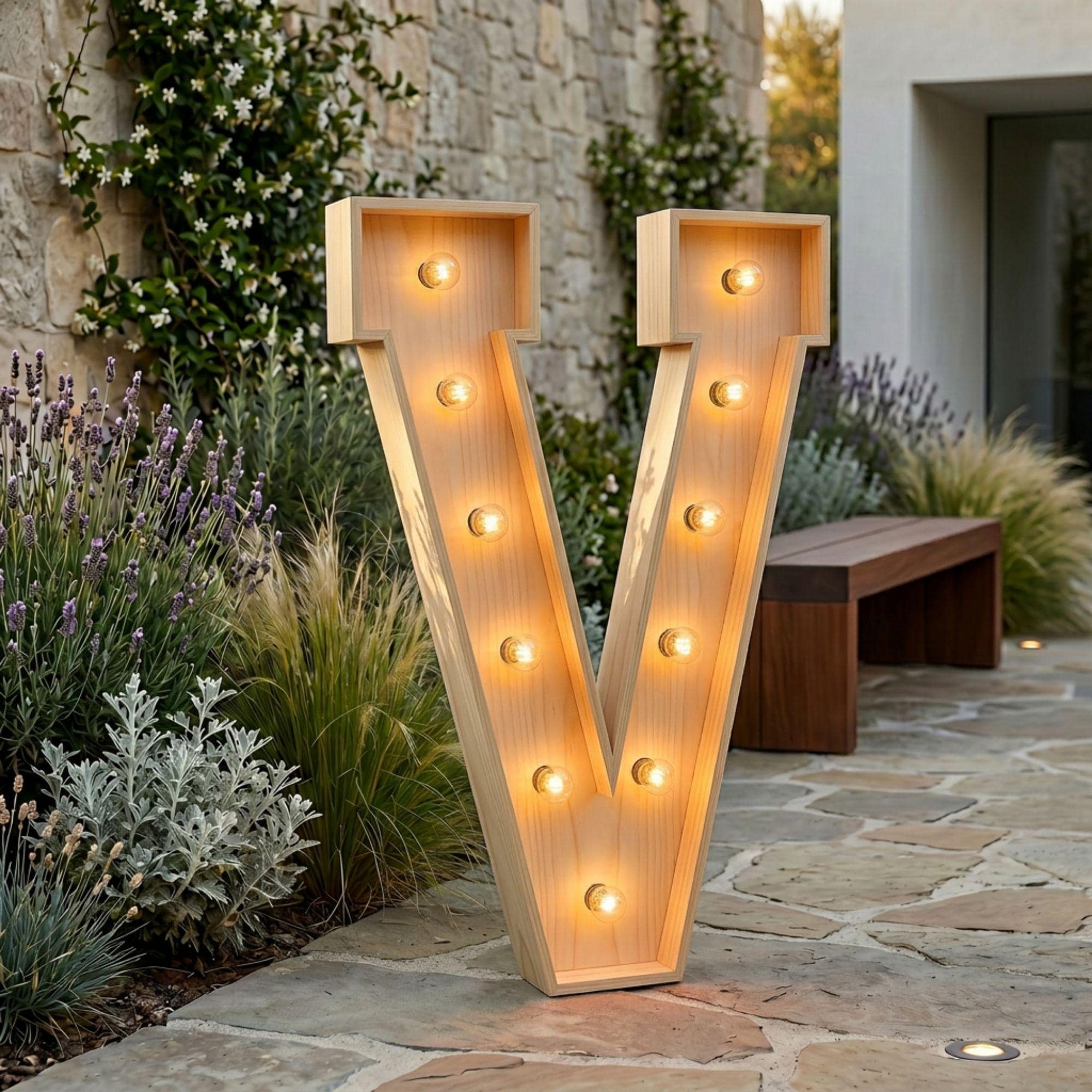 DIY Marquee Light Up Letter V 4ft Plan