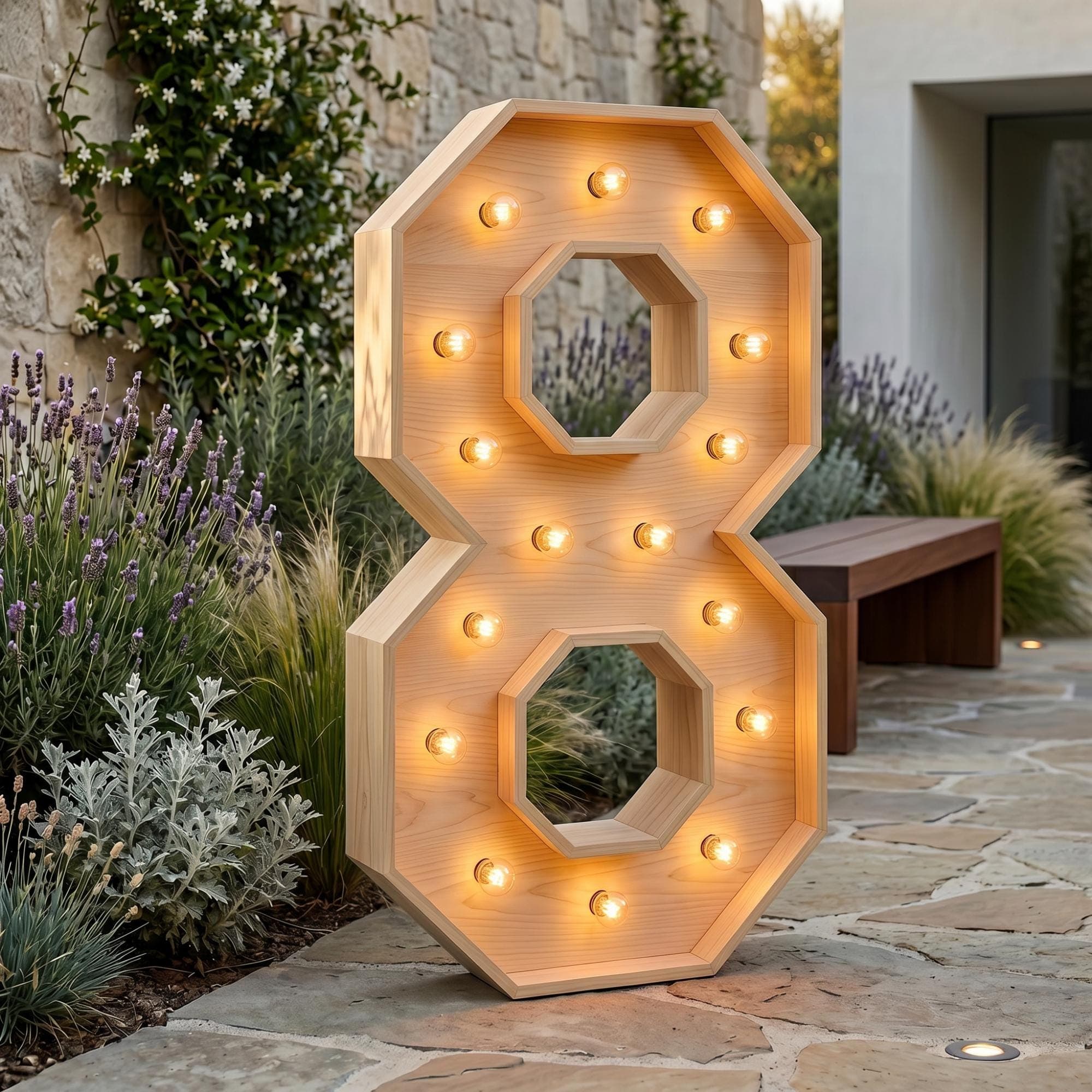 4ft Marquee Letter '8' Template PDF | Diy Giant Light Up Letter Svg, Dxf, Pdf Blueprint