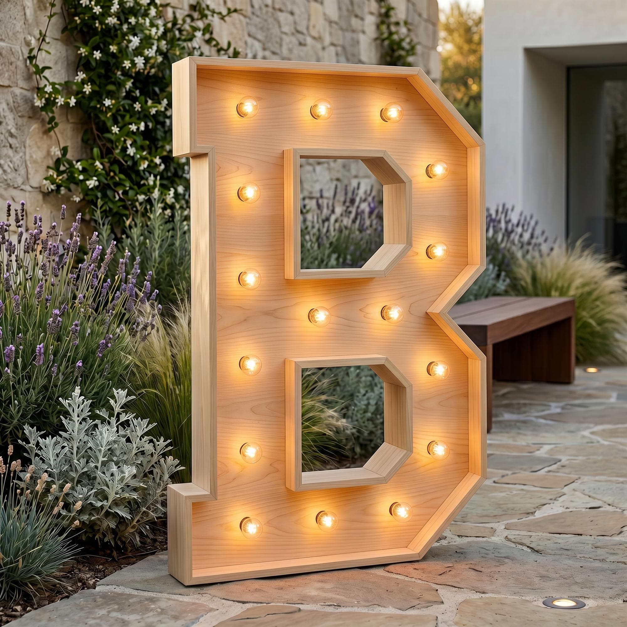 4ft Marquee Letter B Template PDF | Diy Giant Light Up Letter Svg, Dxf, Pdf Blueprint - view 3