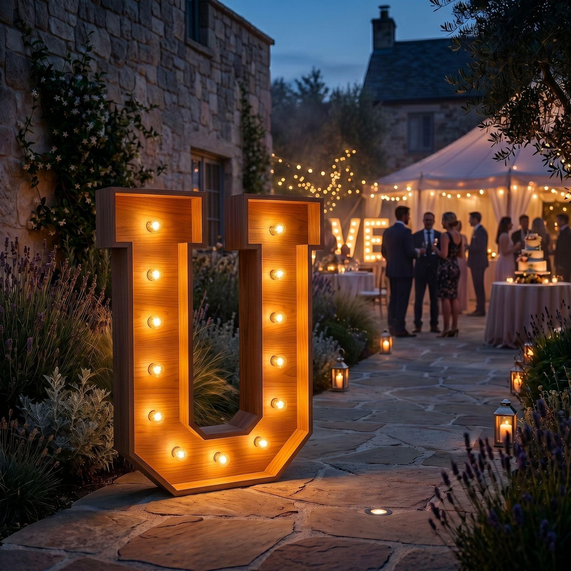 4ft Marquee Letter U Template PDF | Diy Giant Light Up Letter Svg, Dxf, Pdf Blueprint - view 4