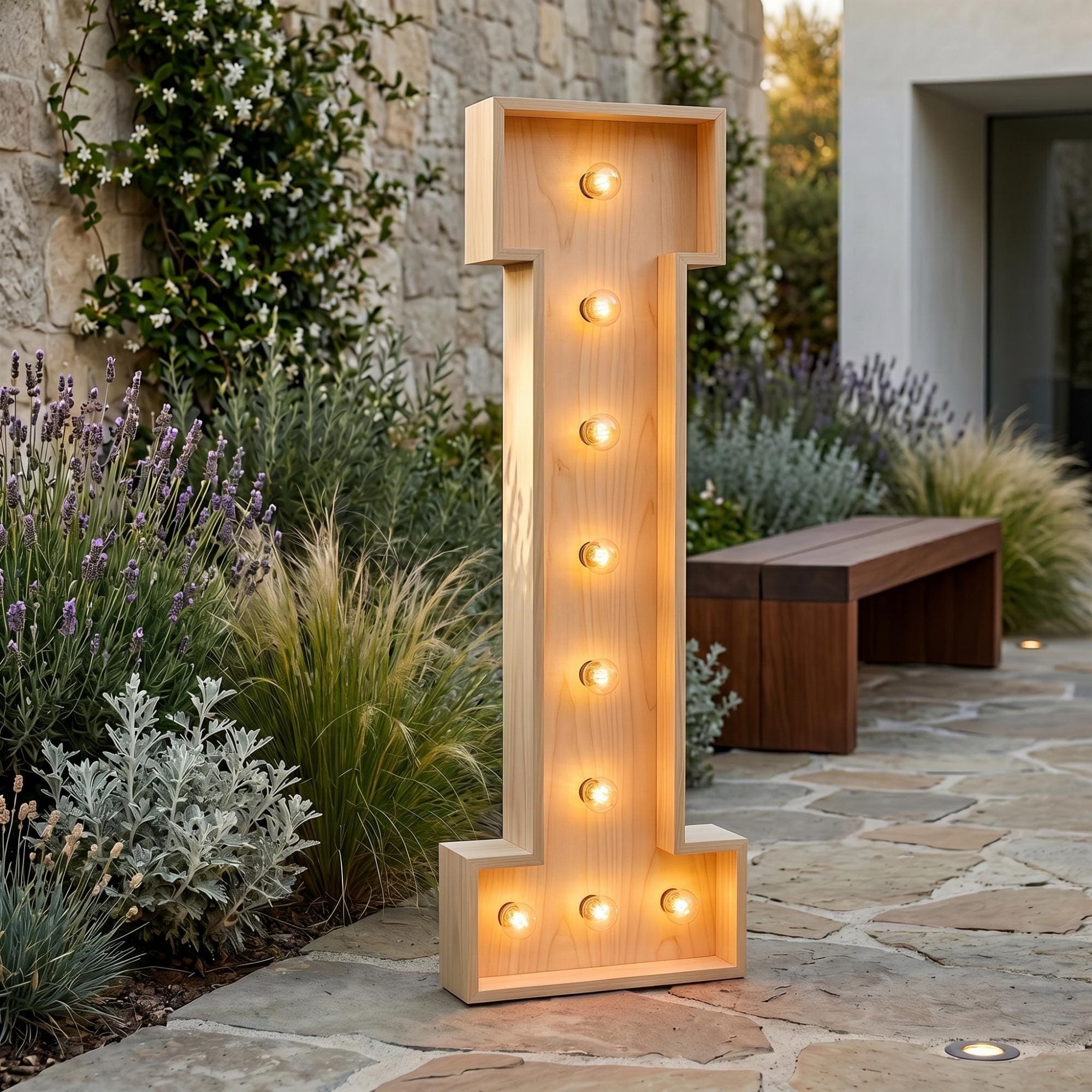 4ft Marquee Letter "I" Template PDF | Diy Giant Light Up Letter Svg, Dxf, Pdf Blueprint - view 3