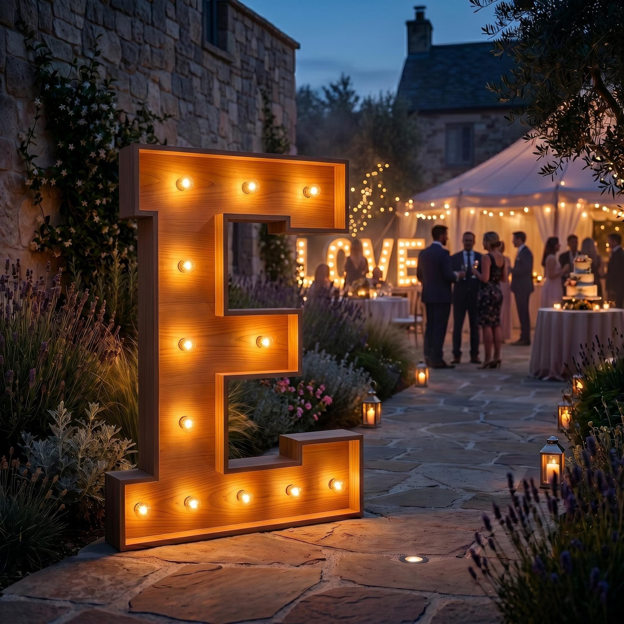 4ft Marquee Letter E Template PDF | Diy Giant Light Up Letter Svg, Dxf, Pdf Blueprint - view 4
