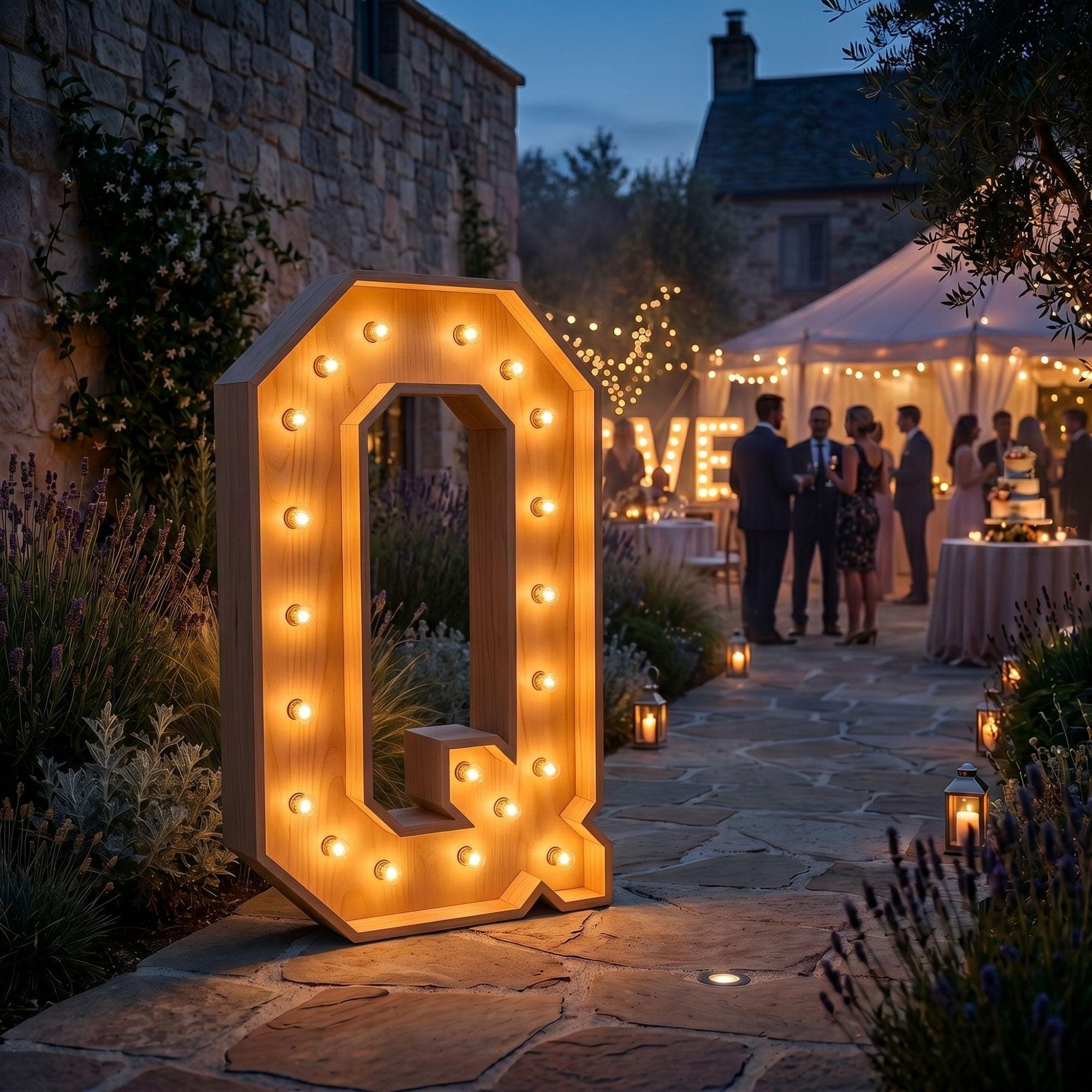 4ft Marquee Letter Q Template PDF | Diy Giant Light Up Letter Svg, Dxf, Pdf Blueprint - view 4