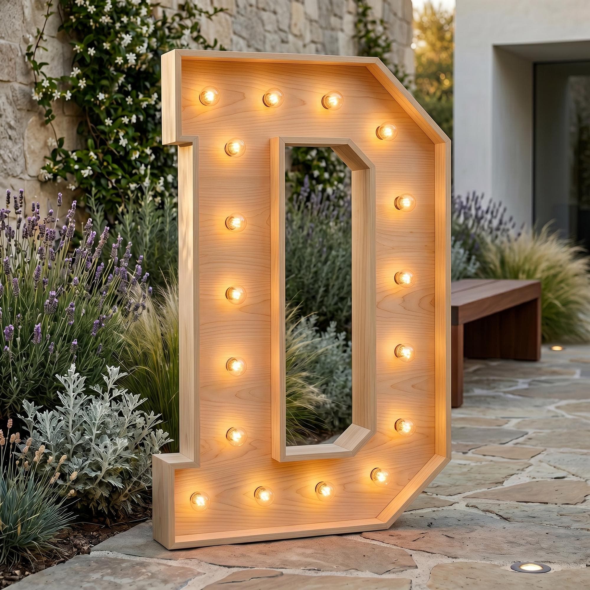 4ft Marquee Letter D Template PDF | Diy Giant Light Up Letter Svg, Dxf, Pdf Blueprint - view 4