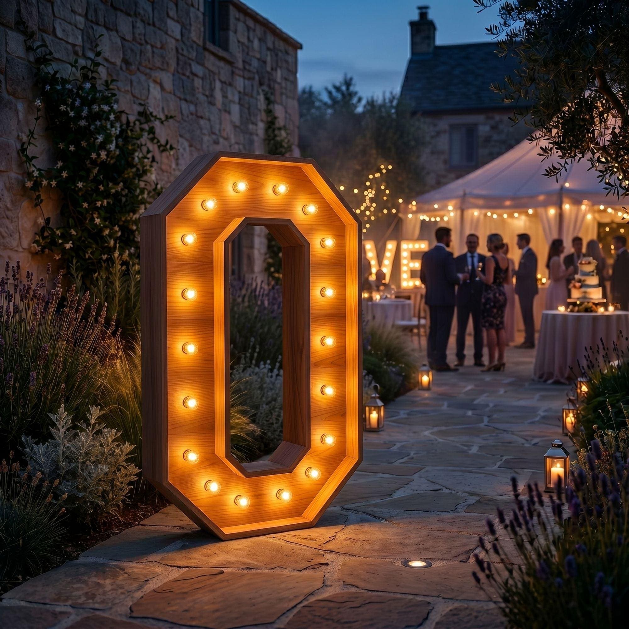 4ft Marquee Letter '0' Template PDF | Diy Giant Light Up Letter Svg, Dxf, Pdf Blueprint - view 2