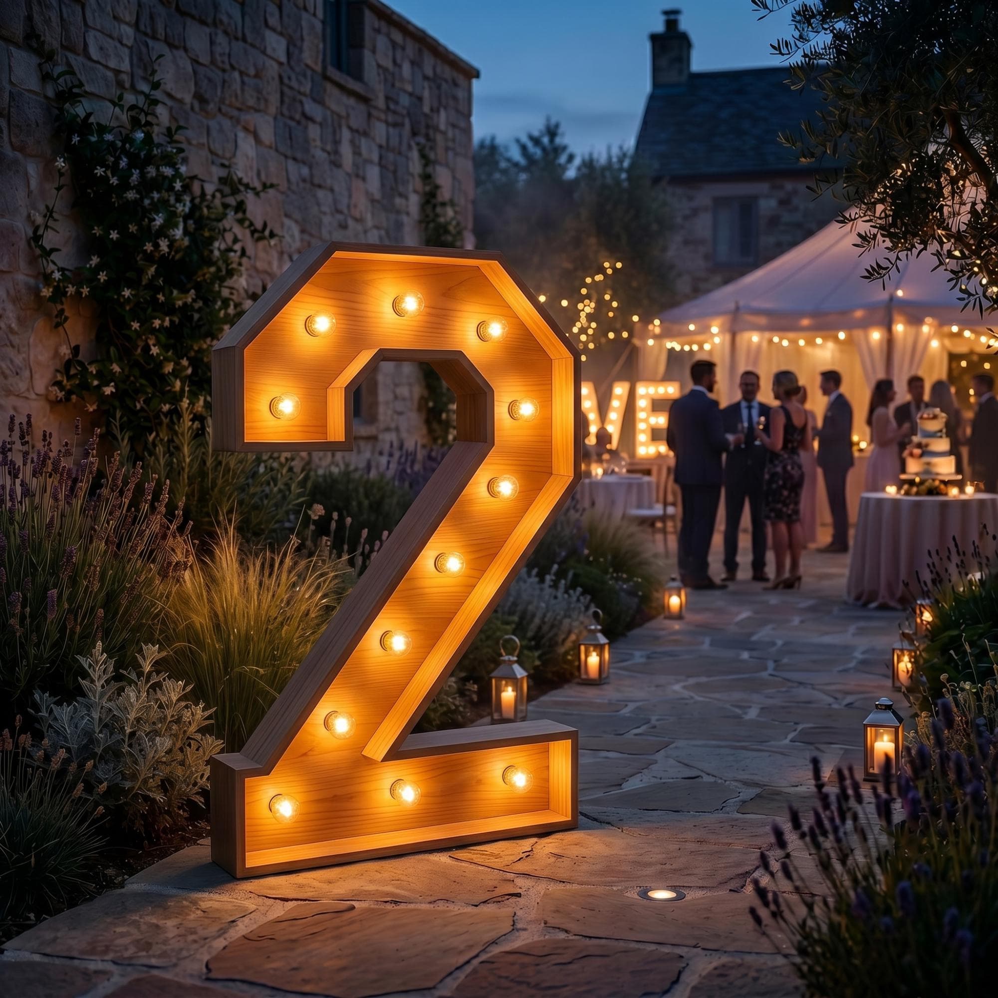 4ft Marquee Letter '2' Template PDF | Diy Giant Light Up Letter Svg, Dxf, Pdf Blueprint - view 4