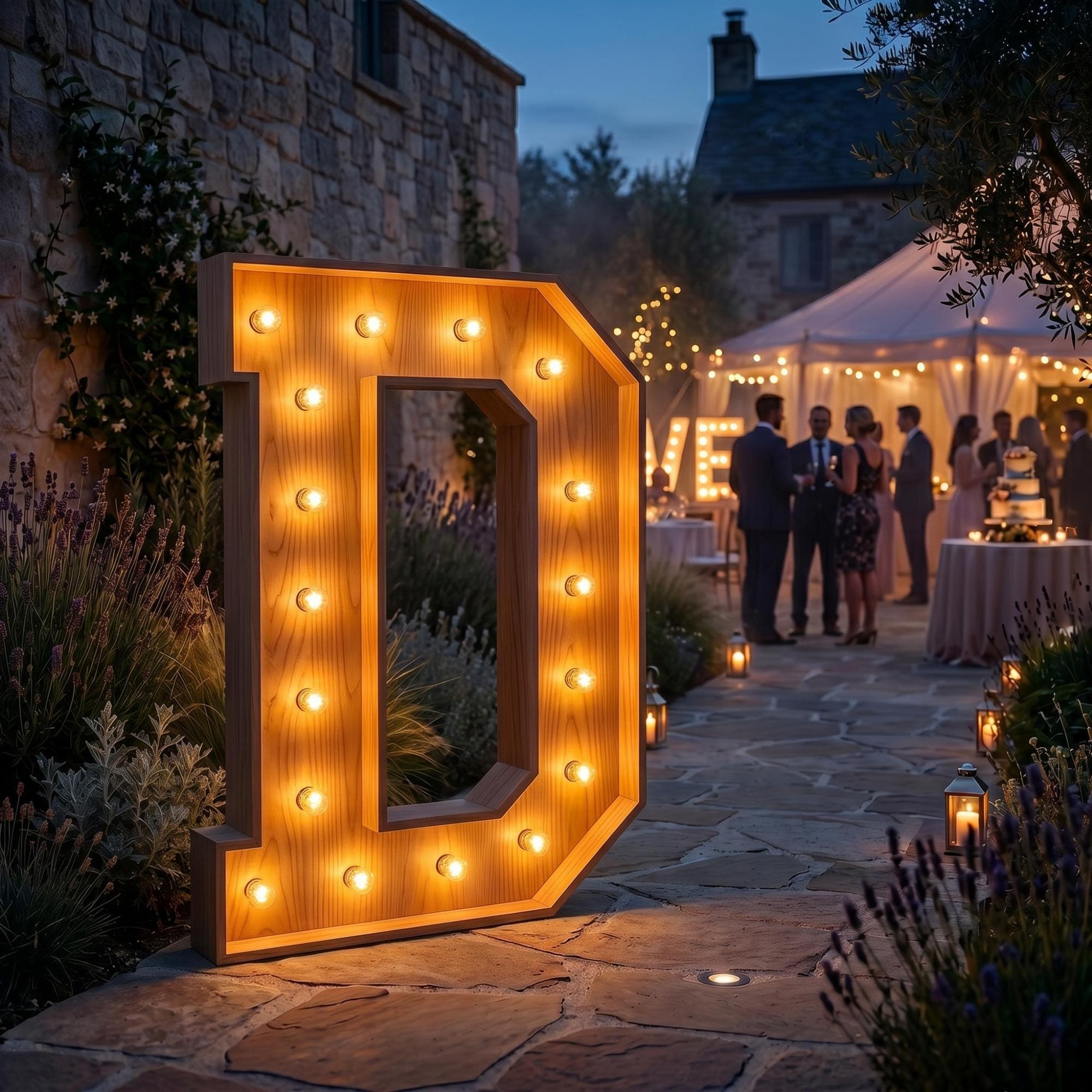 4ft Marquee Letter D Template PDF | Diy Giant Light Up Letter Svg, Dxf, Pdf Blueprint - view 3