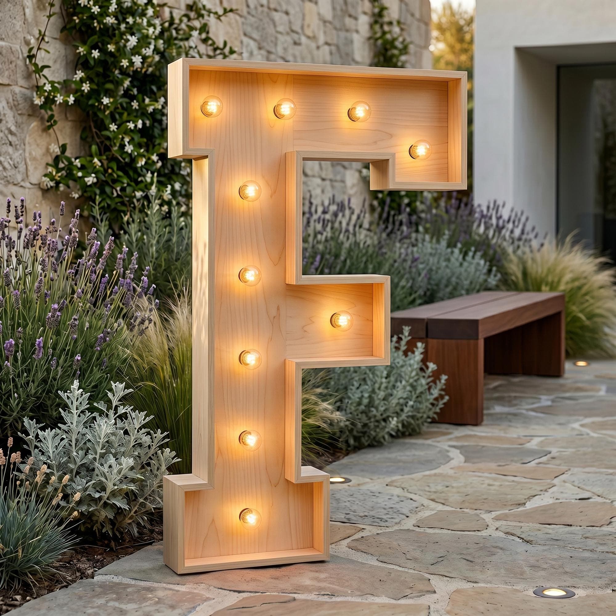 4ft Marquee Letter F Template PDF | Diy Giant Light Up Letter Svg, Dxf, Pdf Blueprint - view 4