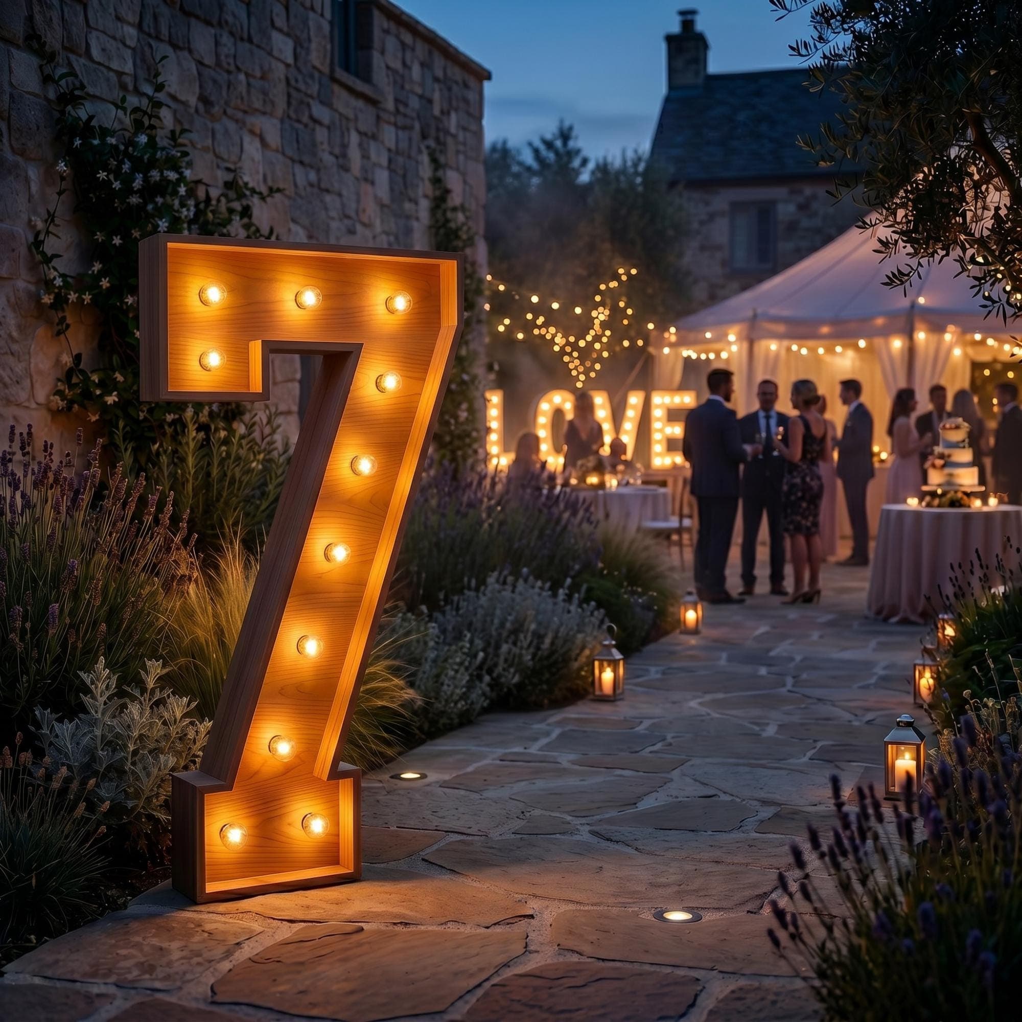 4ft Marquee Letter '7' Template PDF | Diy Giant Light Up Letter Svg, Dxf, Pdf Blueprint - view 4