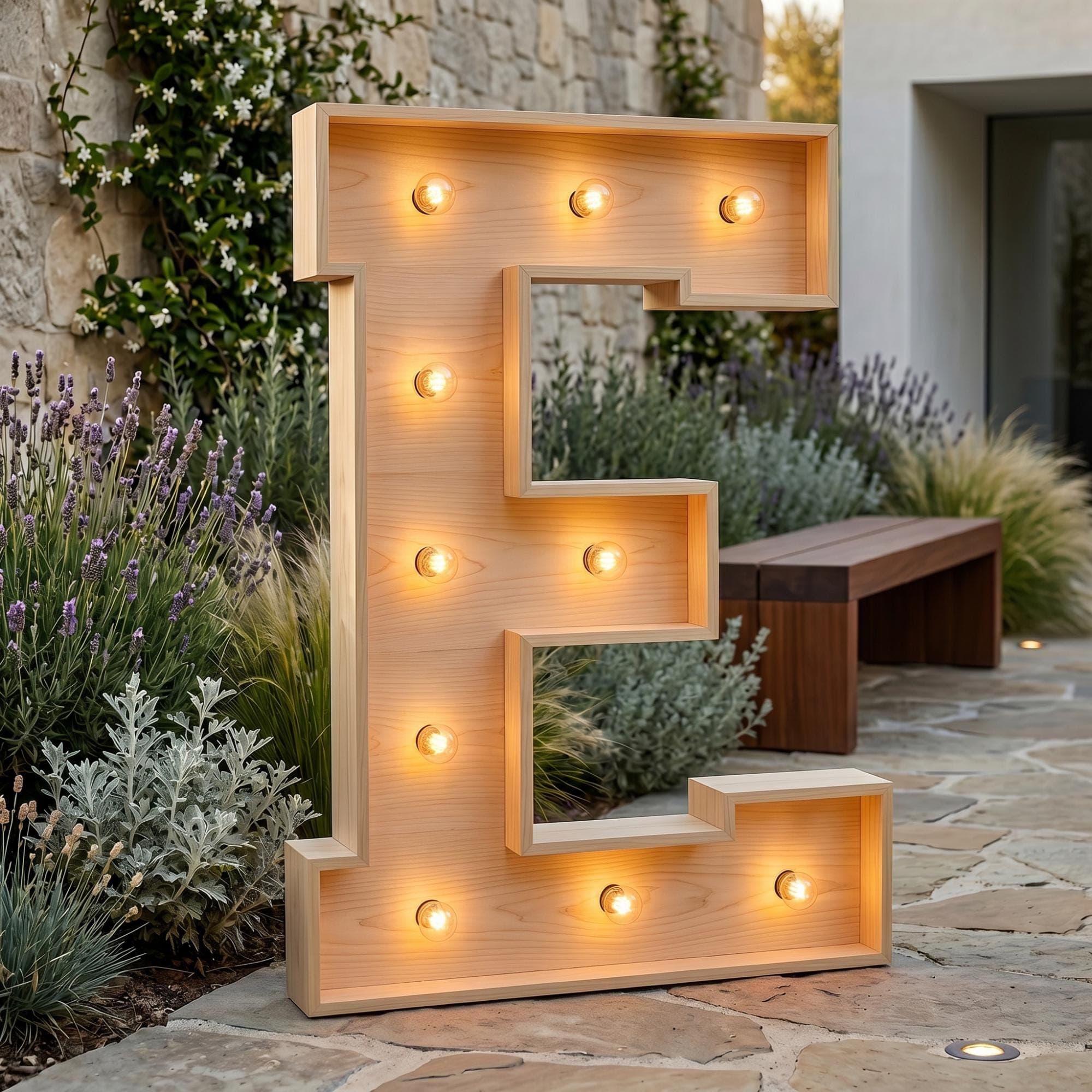 4ft Marquee Letter E Template PDF | Diy Giant Light Up Letter Svg, Dxf, Pdf Blueprint - view 3